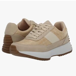 Women’s DOLCE VITA Breela tan raffia fashion sneakers- Size 7.5